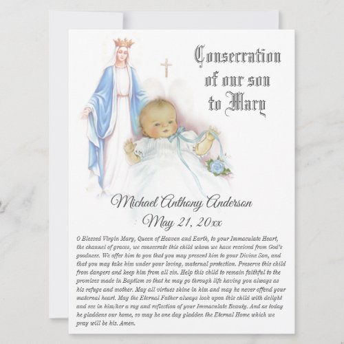 Consecration of our Baby Son Blessed Virgin Mary Holiday Card