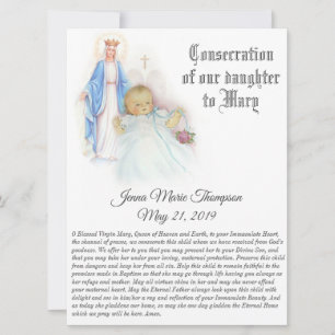 Consecration of our Baby Son Blessed Virgin Mary Holiday Card