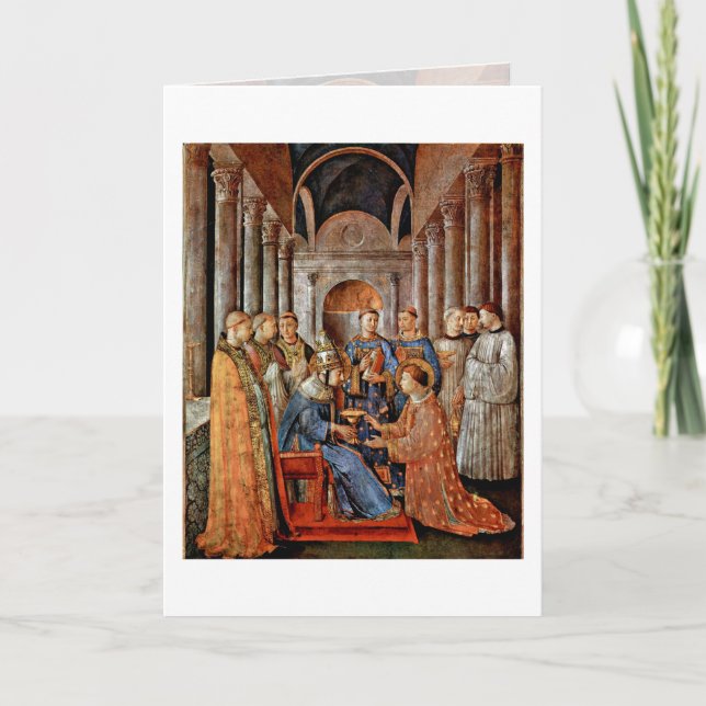 Consecration Of St.Lawrence By Fra Angelico Card (Front)