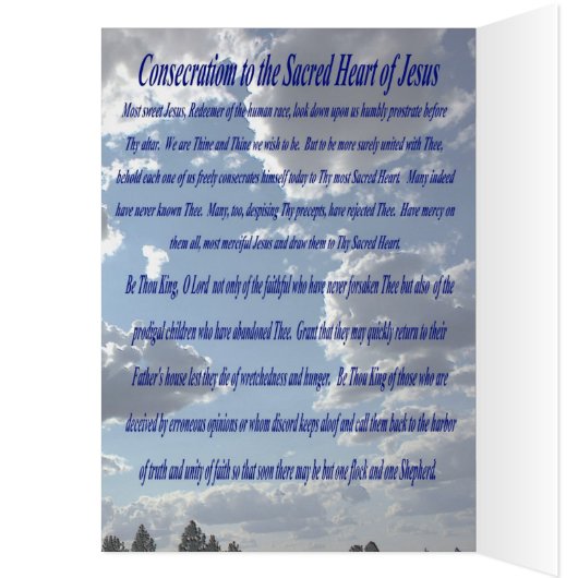 Consecration Sacred Heart Prayer Card (Inside (Left))