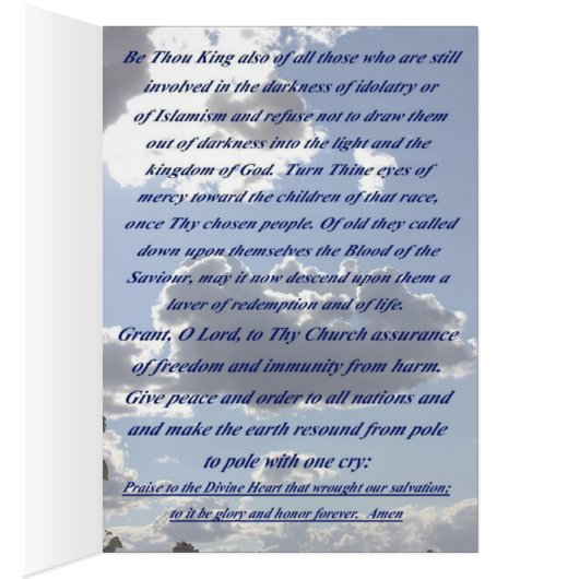 Consecration Sacred Heart Prayer Card (Inside (Right))