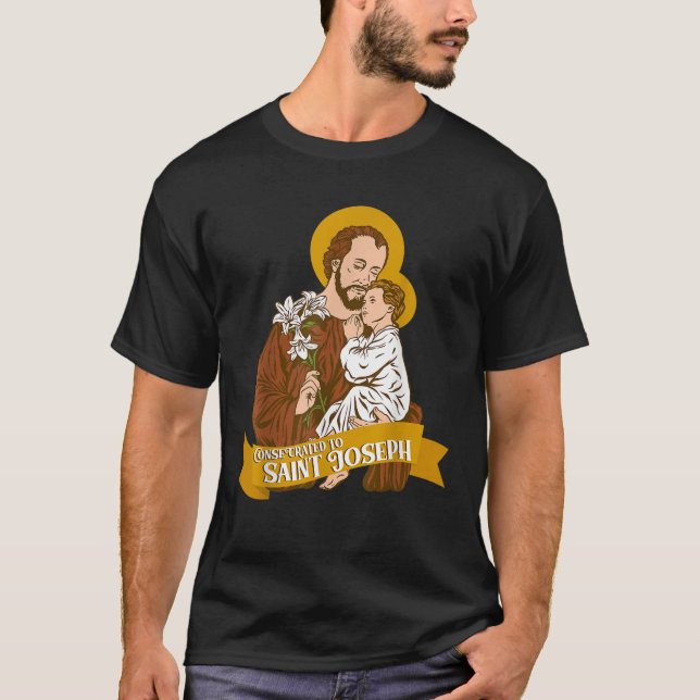 Consecration to St Joseph and Child Jesus Catholic T-Shirt (Front)