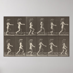 Consecutive Images of a Little Girl Running Poster