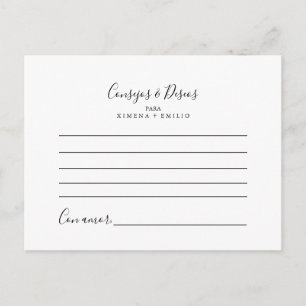 Consejos y Deseos Wedding Advice Card