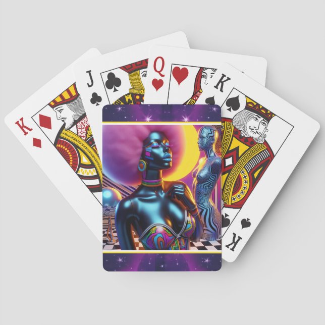 Consensual Sentry Ken Gage Fantasy Vaporwave Poker Cards (Back)