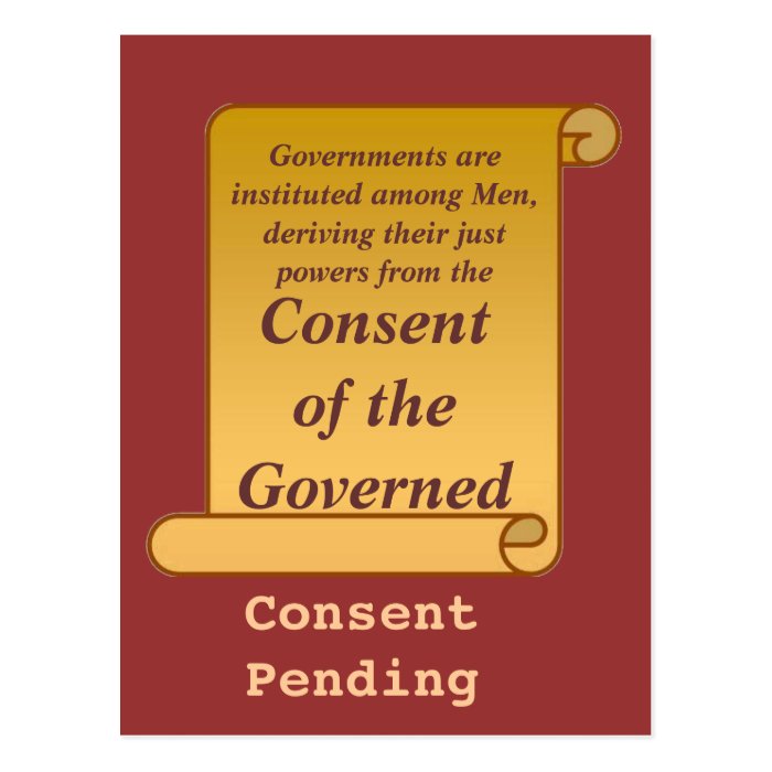Consent of the Governed Post Card