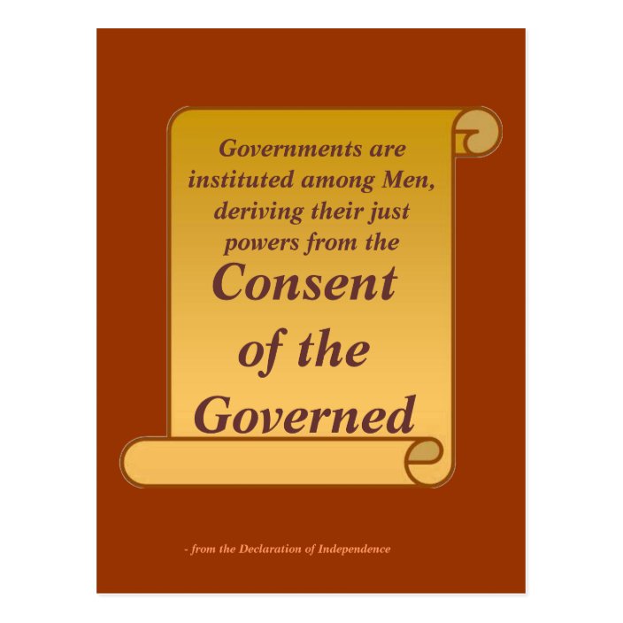 Consent of the Governed Postcard | Zazzle.com