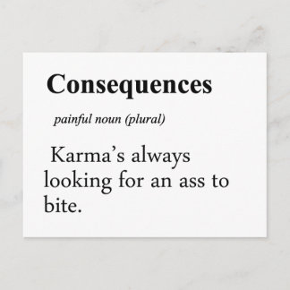 Consequences Definition Postcard