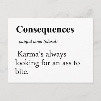 Consequences Definition Postcard by egogenius at Zazzle