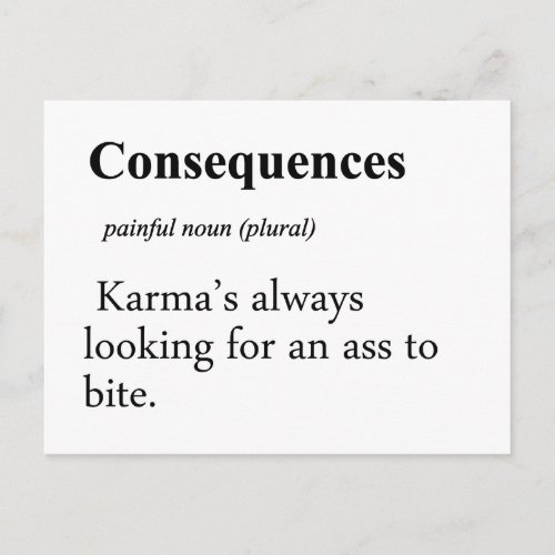 Consequences Definition Postcard