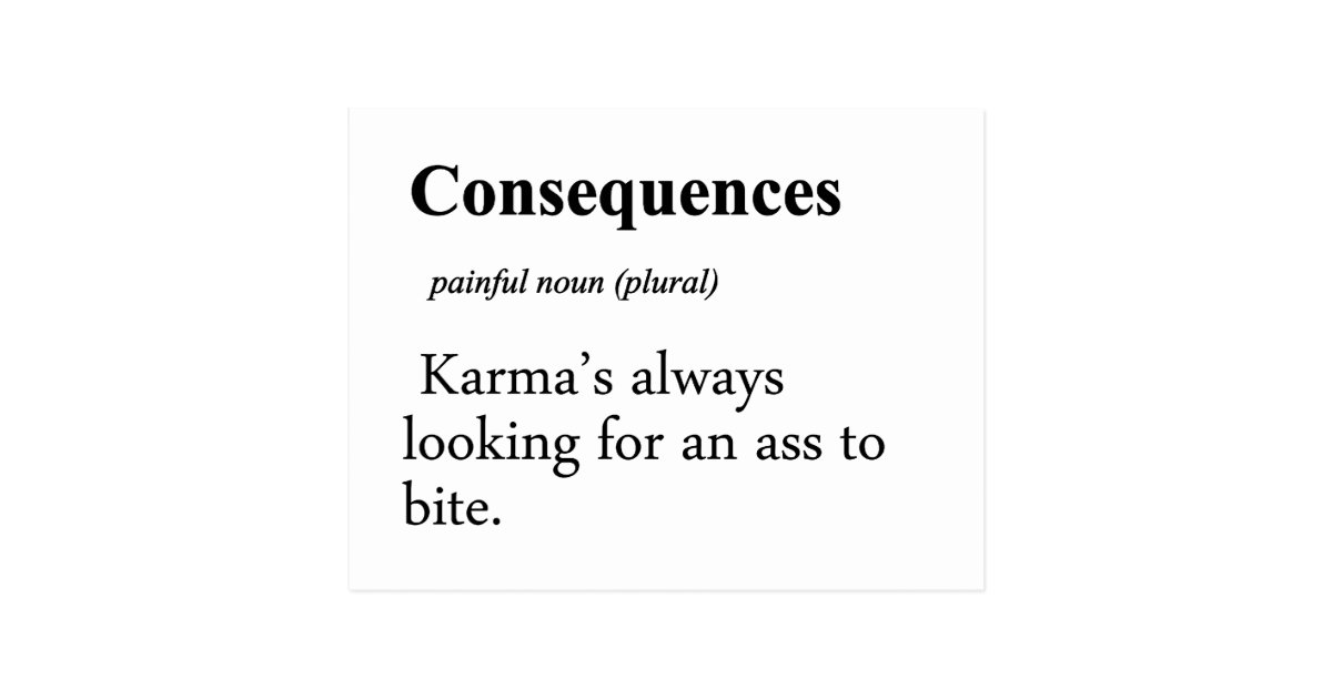 consequences-definition-postcard-zazzle