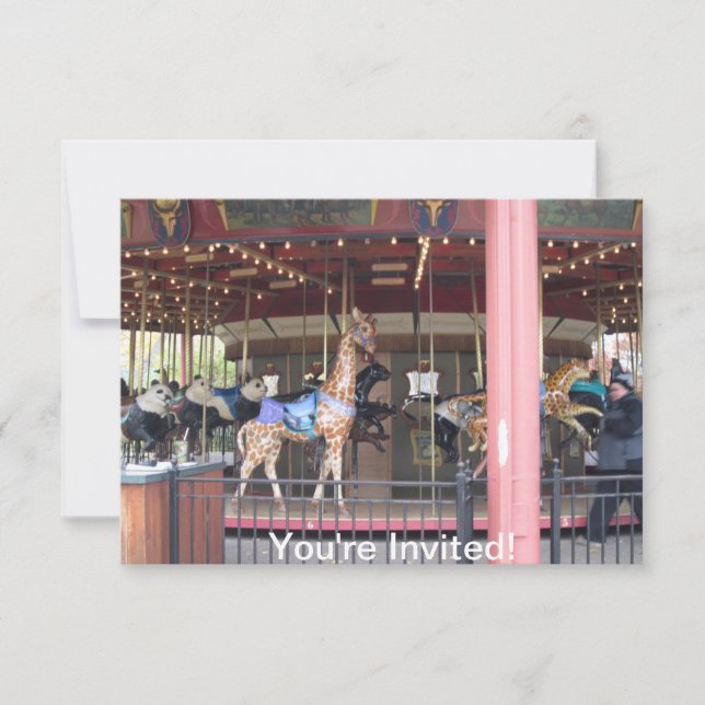 Conservation Carousel Childs Birthday Invitation (Front)