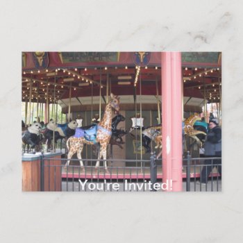 Conservation Carousel Childs Birthday Invitation by Rinchen365flower at Zazzle