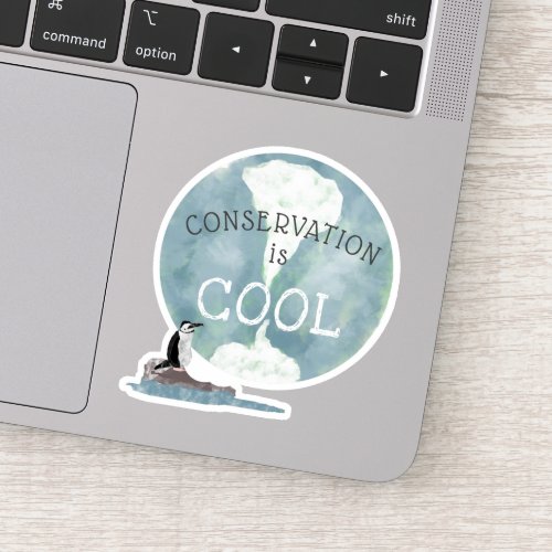Conservation is Cool Penguin Sticker