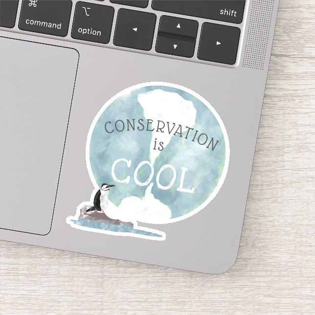 Conservation is Cool Penguin Sticker (Detail)