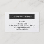 [ Thumbnail: Conservative and Basic Advisor Business Card ]
