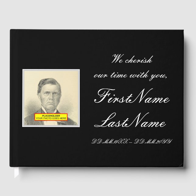 Conservative and Customized Sympathy Guestbook (Front)