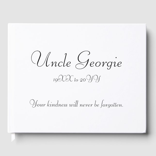 Conservative and Elegant Sympathy Guestbook (Front)