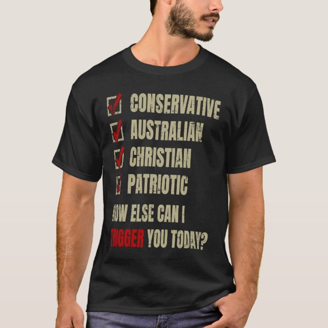 Conservative Australian Christian Patriotic T-Shirt (Front)