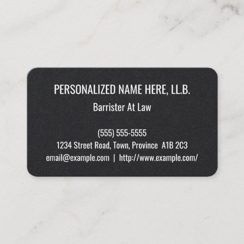 Conservative Barrister At Law Business Card