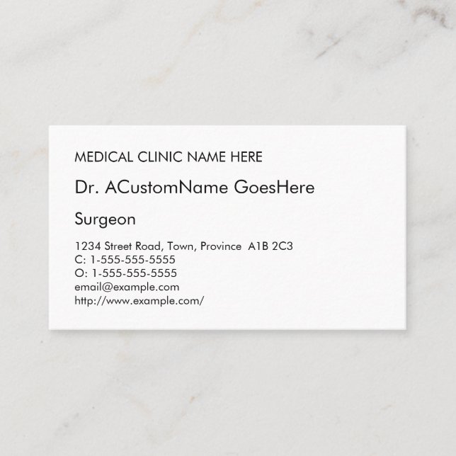 Conservative, Basic, and Humble Business Card (Front)