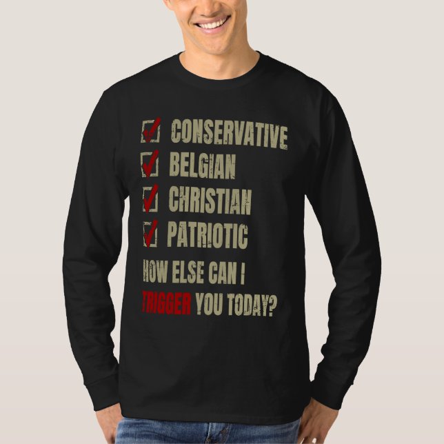 Conservative Belgian Christian Patriotic T-Shirt (Front)
