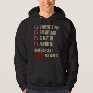 Conservative Botswanan Christian Patriotic Hoodie
