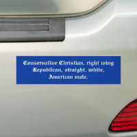 White Straight Conservative Christian Car Bumper Vinyl Sticker Decal