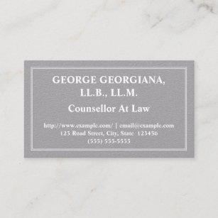 Conservative Counsellor At Law Business Card