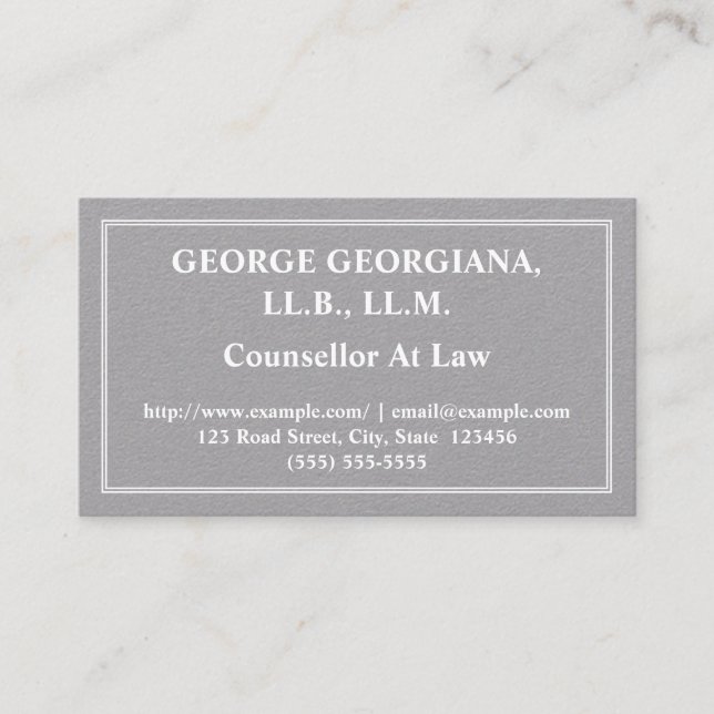 Conservative Counsellor At Law Business Card (Front)