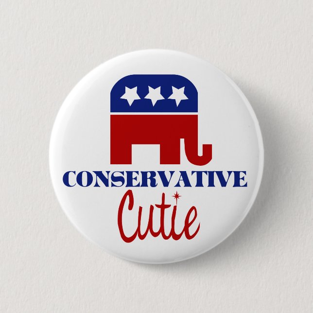 Conservative Cutie Pinback Button (Front)