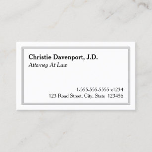 Conservative, Dapper Attorney Business Card