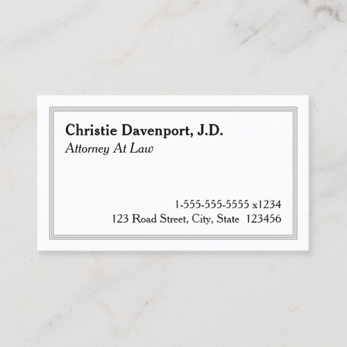 Conservative Dapper Attorney Business Card