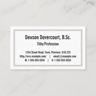 Conservative, Dapper Business Card