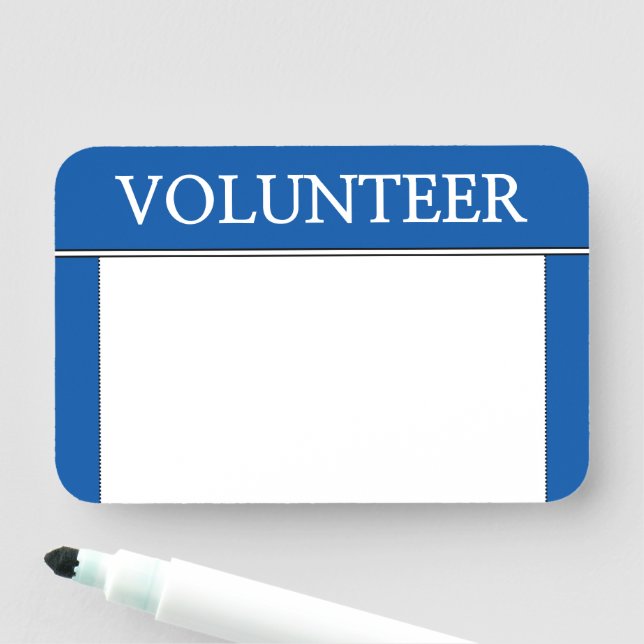 Conservative, Dapper "VOLUNTEER" Name Tag (In Situ)
