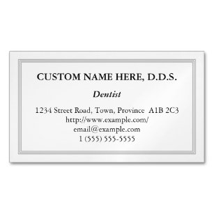 Conservative Dentist Magnetic Business Card