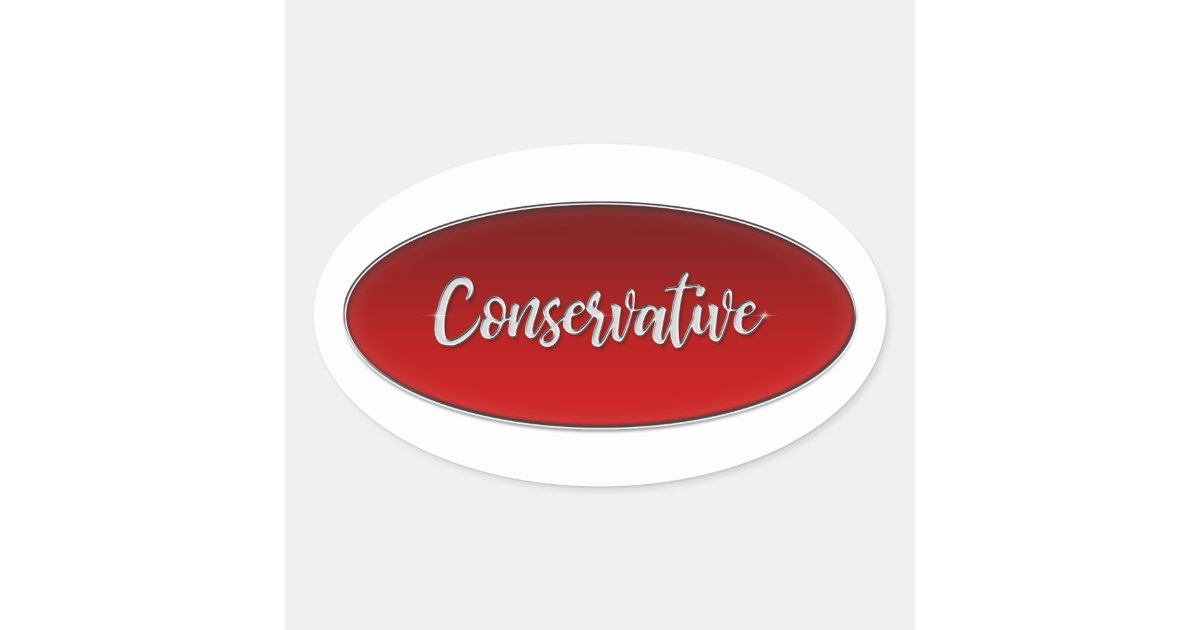 Conservative Emblem Oval Sticker | Zazzle