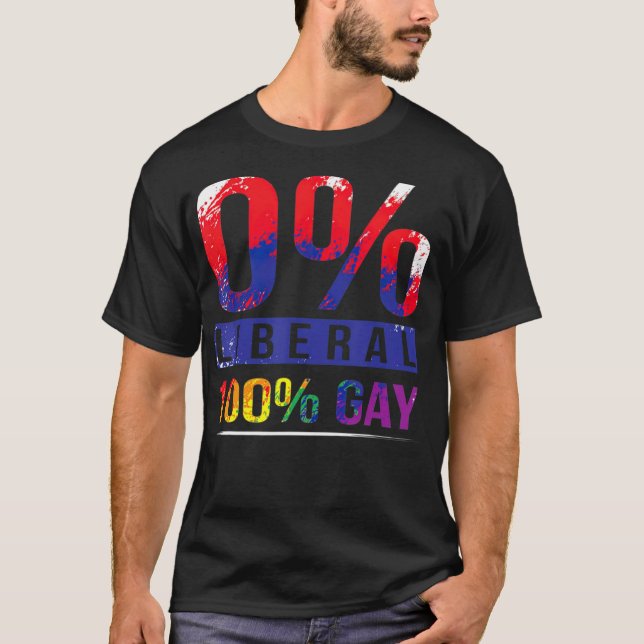 Conservative Gay Pride Rainbow Flag LGBT T  T-Shirt (Front)