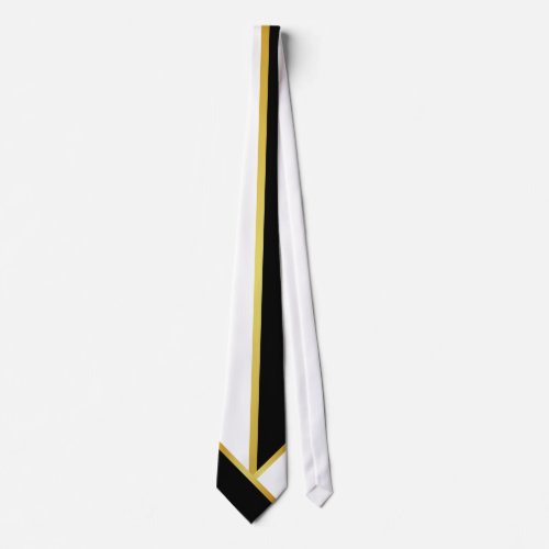 Conservative Gold Black White Neck Tie