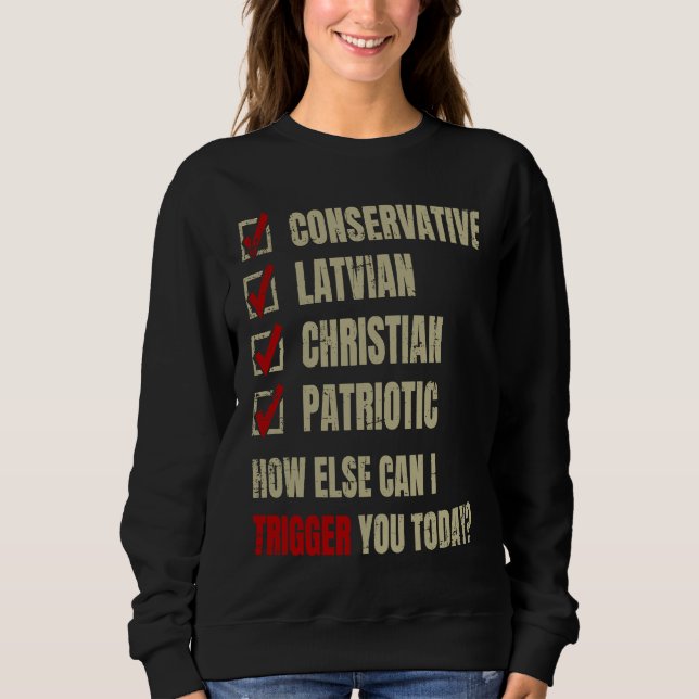 Conservative Latvian Christian Patriotic Sweatshirt (Front)