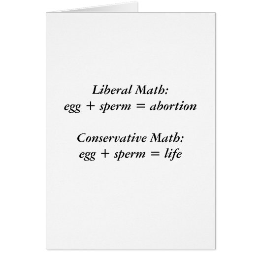 "Conservative Math" Cards (Front)