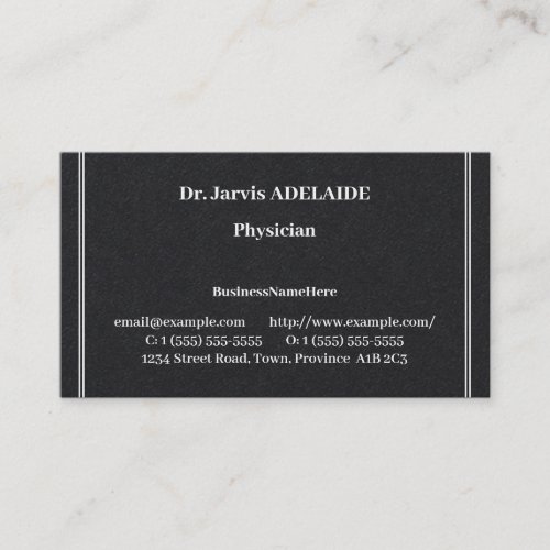 Conservative Medical Professional Business Card