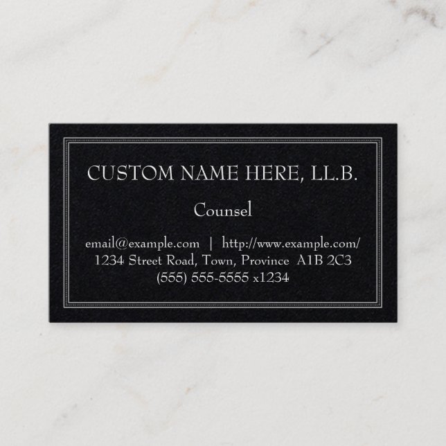 Conservative & Minimalist Counsel Business Card (Front)