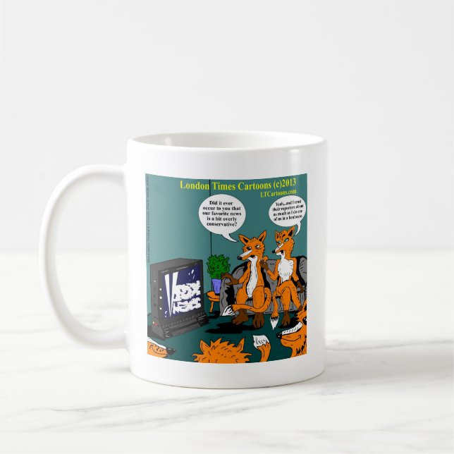 Conservative News Funny Cartoon Coffee Mug (Left)