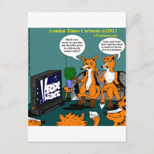 Conservative News Funny Cartoon Postcard