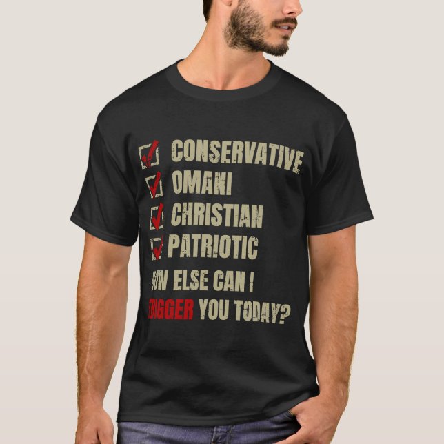 Conservative Omani Christian Patriotic T-Shirt (Front)