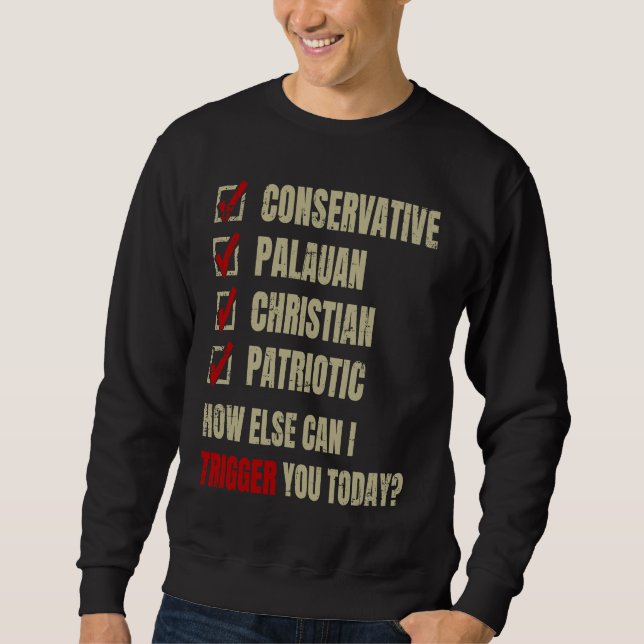 Conservative Palauan Christian Patriotic Sweatshirt (Front)