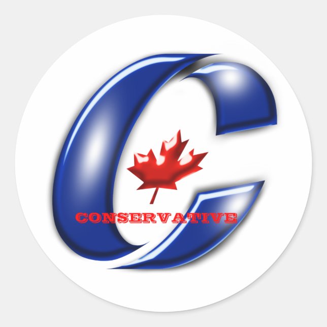 Conservative Party of Canada Political Merchandise Classic Round Sticker (Front)