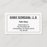 [ Thumbnail: Conservative Public Notary Business Card ]