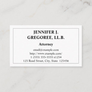 Conservative & Restrained Attorney Business Card
